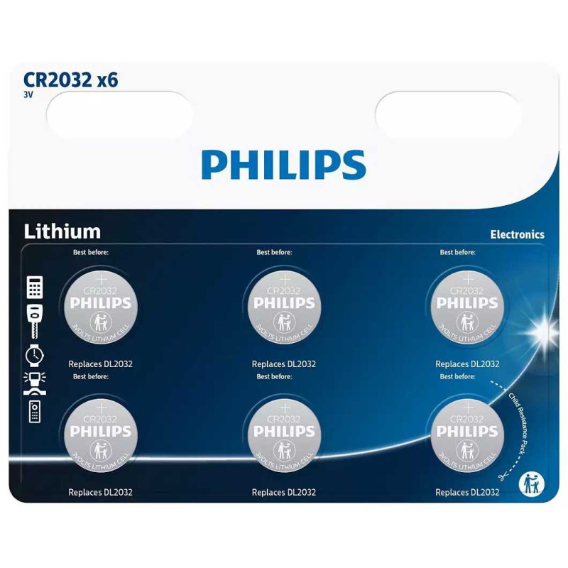 Philips CR2032P6 / 01B Lithium 6 pcs