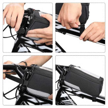Wozy 6BK Waterproof Bicycle Front Frame with Phone holder 6.5'''' 1L