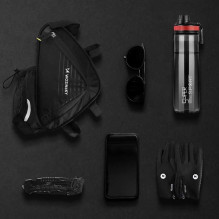 Wozy 23BK Dvigubo tvirtinimo vandeniui atsparus Bicycle Priekinio rėmo krepšys 1.5L