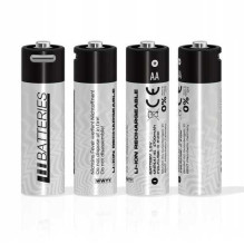 Įkraunamos ličio jonų baterijos su USB-C jungtimi, AA tipo, 1700 mAh, 1,5 V (4 vnt.)