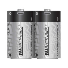 Liibattaries USB-C Rechargeable batteries Lithium-Ion LR20 D 6500mAh (2pcs)