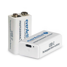 Everactive įkraunamas 6F22 / 9V ličio jonų 550 mAh Everactive įkraunamas 6F22 / 9V ličio jonų 550 mAh