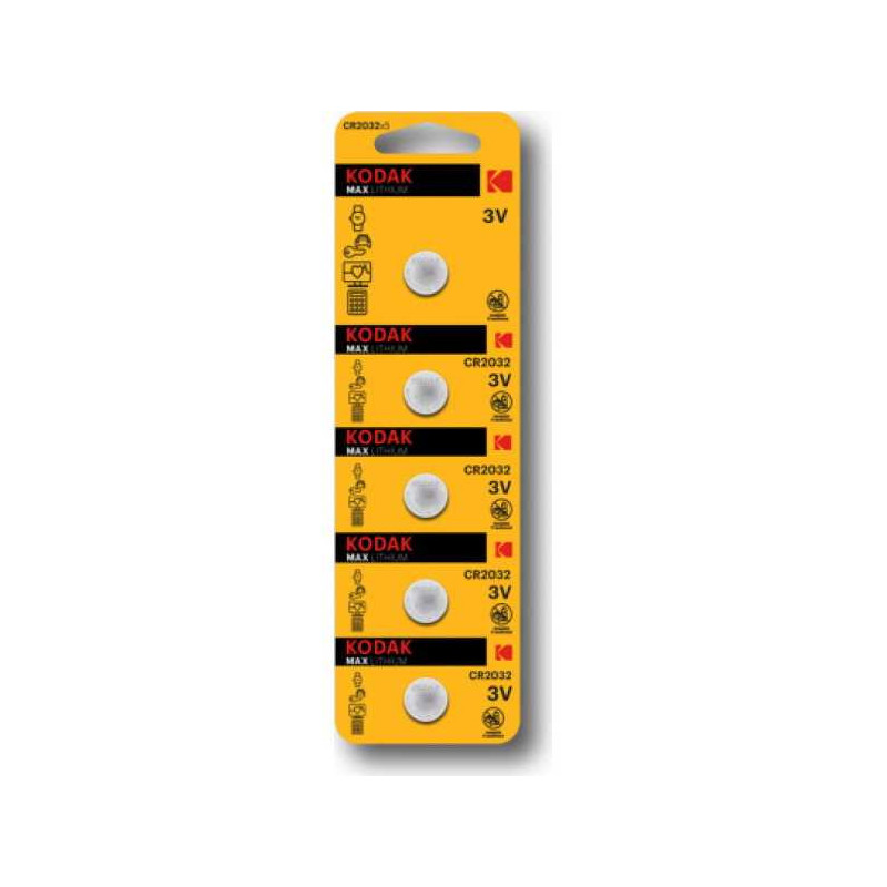 Kodak CR2032-5BB Lithium 3V 5-pack Blister