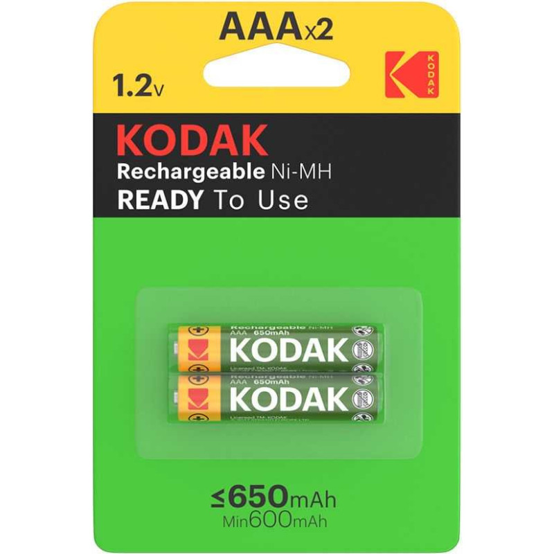 Kodak Rechargeable Ni-MH AAA battery 650mAh 2-pack