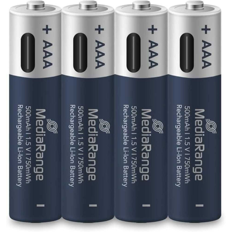 MediaRange Rechargeable Li-Ion AAA 1.5V 500mAh 4pcs