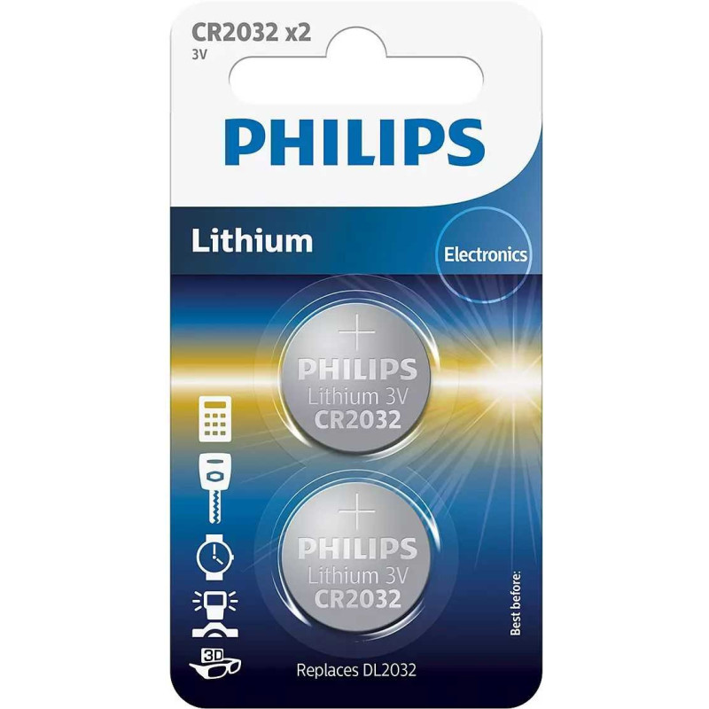 „Philips CR2032P2“ / 01B mini ličio baterijos / 2 vnt.