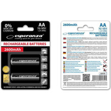 Esperanza Rechargeable Black AA / R6 2600mAh 2 pack Esperanza Rechargeable Black AA / R6 2600mAh 2 pack