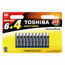 Toshiba AAA alkaline batteries 10 pcs