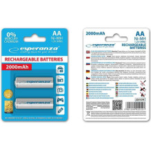 Esperanza Įkraunamas baltas AA / R6 2000mAh 2 pak. Esperanza Įkraunamas baltas AA / R6 2000mAh 2 pak.