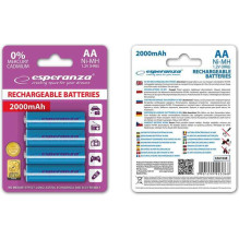 Esperanza Rechargeable Blue AA / R6 2000mAh 4 pack