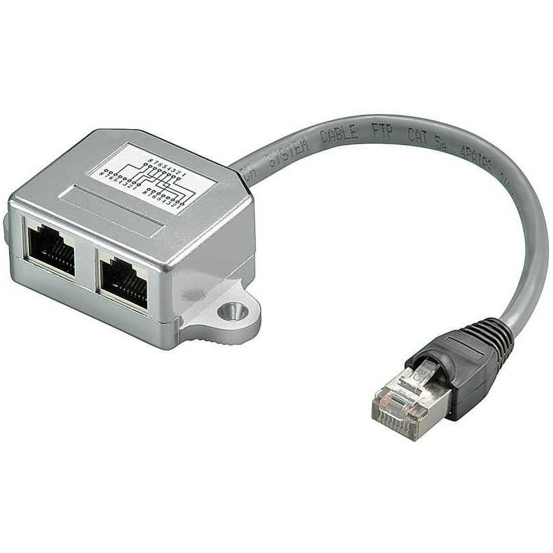 „Goobay“ RJ45 T-adapteris CAT5, 2xBu, sidabrinis