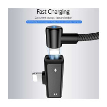 Usams US-SJ270 Dual Lightning Adapter to Lightning Headset Plug