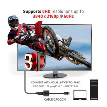 CLUB 3D CLUB 3D CAC-2070DisplayPort 1.2 to HDMI 2.0 UHD Active Adapter