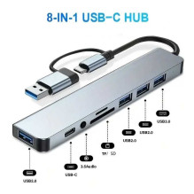 Riff 8in1 Universal Aluminum 8-Port USB Type C Hub - Includes USB 3.0