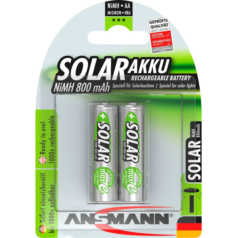 Ansmann Solar 800mA NiMh AA 2 pcs