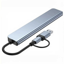 Riff 8in1 Universal Aluminum 8-Port USB Type C Hub - Includes USB 3.0