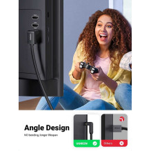 Ugreen HD103 kabelis HDMI į HDMI kampinis, 4K, 2m juodas Ugreen HD103 kabelis HDMI į HDMI kampinis, 4K, 2m juodas