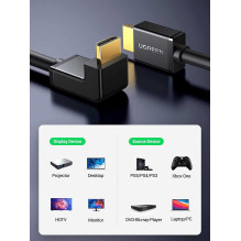 Ugreen HD103 cable HDMI to HDMI Angle, 4K, 2m Black Ugreen HD103 cable HDMI to HDMI Angle, 4K, 2m Black