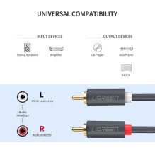 Ugreen 10518 2RCA (Cinch) to 2RCA (Cinch) 2m Black Ugreen 10518 2RCA (Cinch) to 2RCA (Cinch) 2m Black