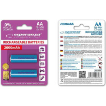 Esperanza Rechargeable Blue AA / R6 2000mAh 2 pack Esperanza Rechargeable Blue AA / R6 2000mAh 2 pack