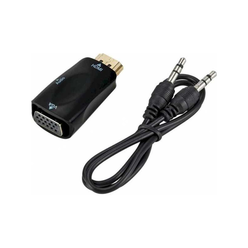 „Fusion Accessories“ vaizdo signalo keitiklis HDMI į VGA (+garsas), juodas