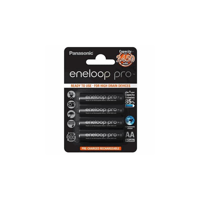 Panasonic Rechargeable 4x AA BK-3HCCE-4BE (2450mAh)