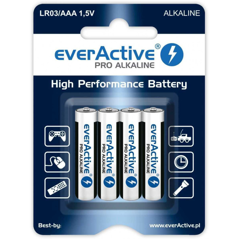 Everactive LR034BLPA Rechargeable Pro Alkaline LR03 AAA 4pcs