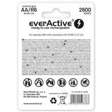 Everactive EVHRL6-2600 Įkraunama profesionali linija Ni-MH R6 / AA 2600mAh Everactive EVHRL6-2600 Įkraunama profesionali linija Ni-MH R6 / AA 2600mAh