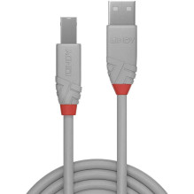 Lindy Anthra Line USB-A 2.0 to USB-B 2m Grey