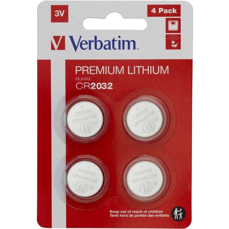 Verbatim Premium Lithium CR2032 Blister 4pcs