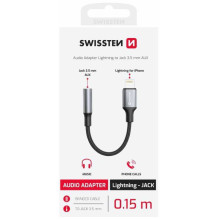 „Swissten Lightning“ – 3,5 mm AUX (73502313) juodas / pilkas „Swissten Lightning“ – 3,5 mm AUX (73502313) juodas / pilkas