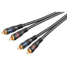 „Goobay 50032“ stereo RCA kabelis, 2x RCA, dvigubai ekranuotas, 1,5 m