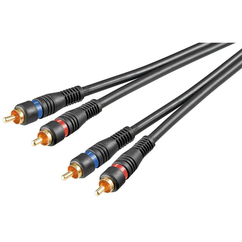 „Goobay 50032“ stereo RCA kabelis, 2x RCA, dvigubai ekranuotas, 1,5 m