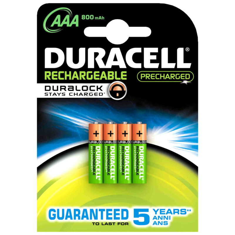 Duracell Rechargeable 800mAh HR03 AAA (LR03), 4-pack