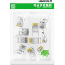 Ugreen NW120 Ethernet RJ45 Kištukas 8P / 8C Cat6 / 6e UTP 100pcs Transparent Ugreen NW120 Ethernet RJ45 Kištukas 8P / 8C Cat6 / 6e UTP 100pcs Transparent
