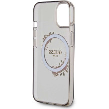 Guess "PC / TPU Flowers Ring Glossy Logo MagSafe Case iPhone 14" Black