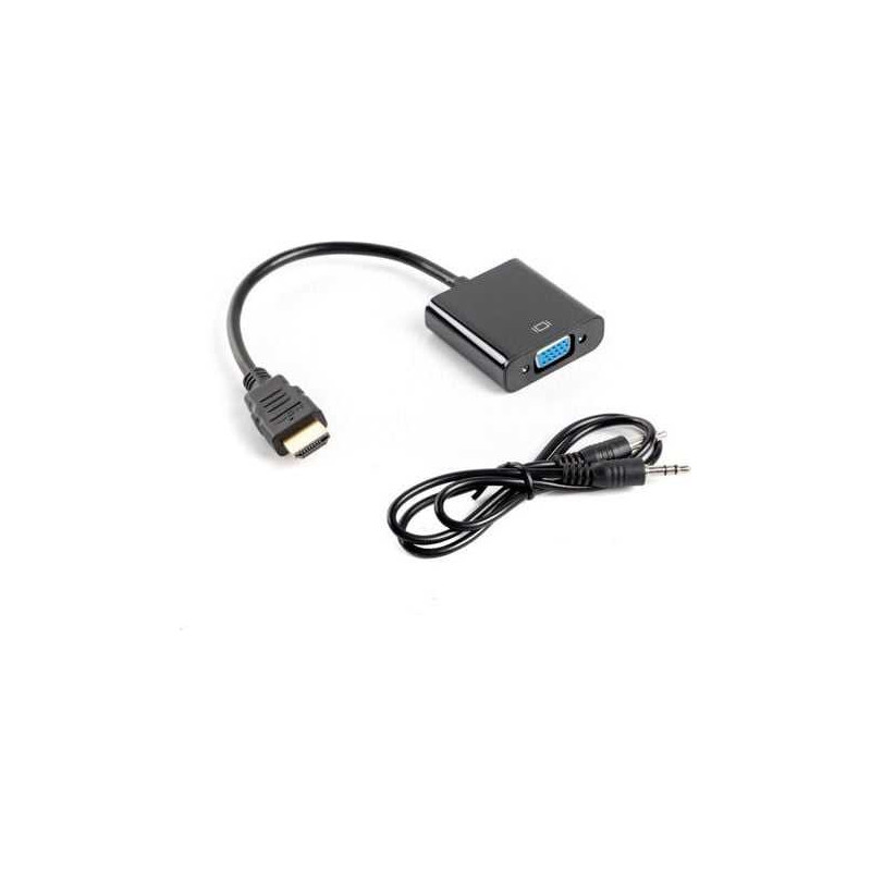 Lanberg adapteris HDMI-A(M)-VGA(F) su garso kabeliu