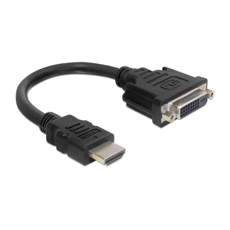 DELOCK Adapteris HDMI A tipas – DVI-D 0.2m Juodas
