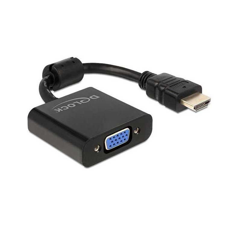 DELOCK Adapteris HDMI -A(M)- VGA (F) 0.25m Juoda