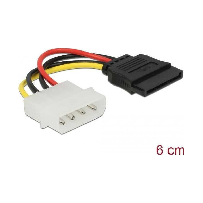 DELOCK SATA maitinimo kabelis HDD-4pin kištukas (tiesus) 6c