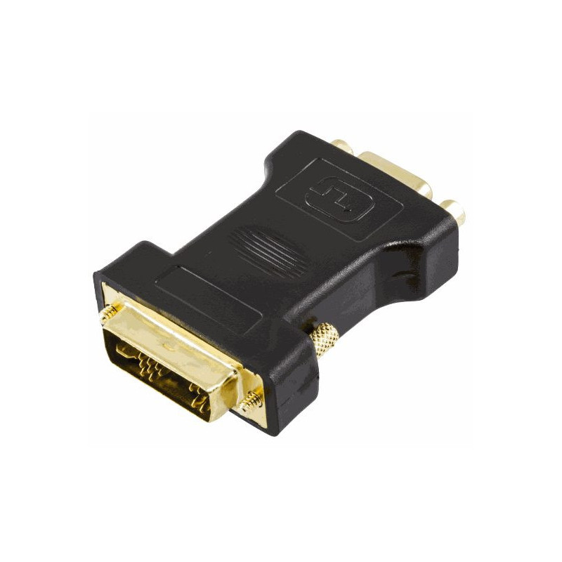 „Deltaco“ DVI-I VGA adapteris, juodas