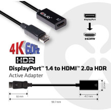 CLUB 3D DisplayPort 1.4 to HDMI 2.0 HDR Active Adapter