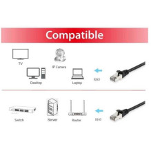 EQUIP Cat6a S / FTP Patch Cable 10 m Black (606108) EQUIP Cat6a S / FTP Patch Cable 10 m Black (606108)
