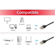 EQUIP Cat.6A F / FTP plonas jungiamasis kabelis, 0,5 m, juodas (606123) EQUIP Cat.6A F / FTP plonas jungiamasis kabelis, 0,5 m, juodas (606123)
