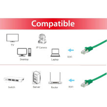 EQUIP Cat.6A U / FTP plokščias jungiamasis kabelis 5 m žalias (607644)