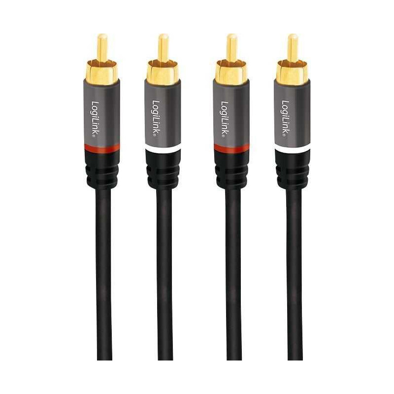 Logilink CA1206 RCA 3m Juoda