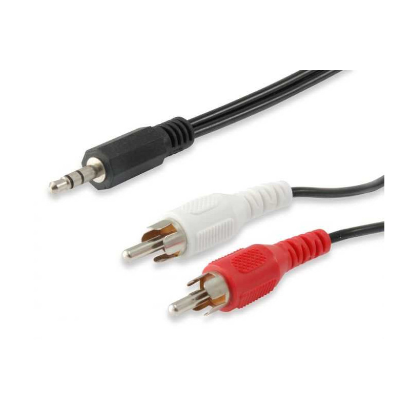 EQUIP 3,5 mm lizdas į 2 RCA jungtį, 2,5 m, juodas (14709207)