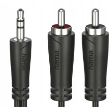Hama Kabelis 2xRCA / 3.5mm 1.5m Juodas