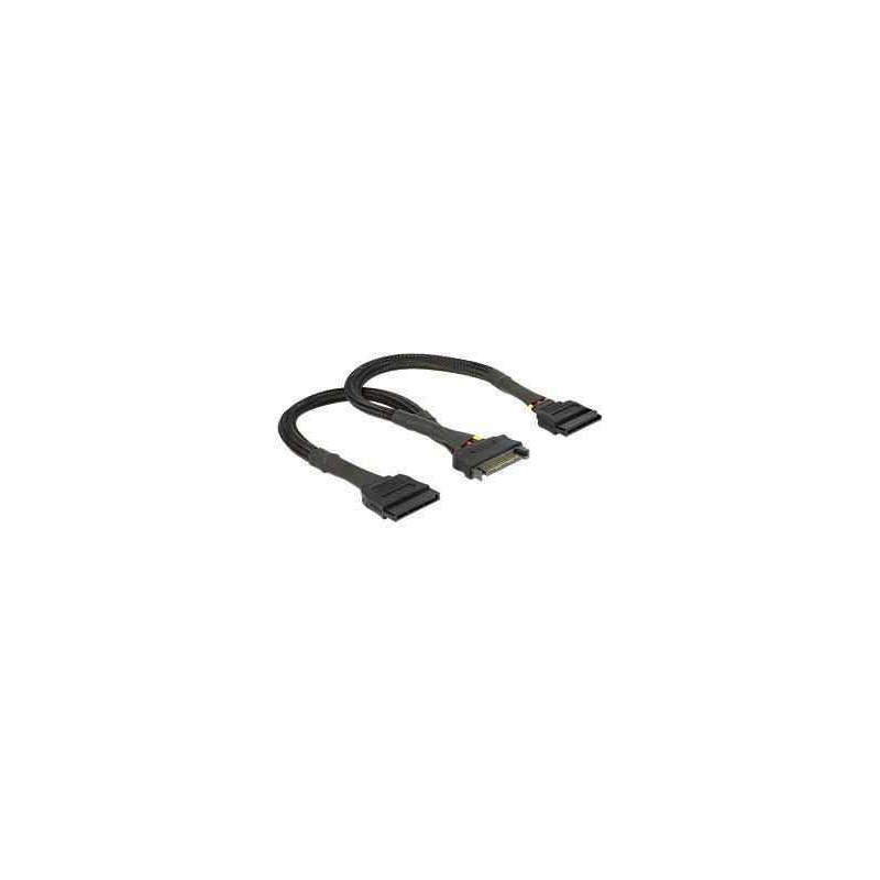 DELOCK Delock SATA 15-pin - SATA 15-pin x2, 0.2m, juodas (60135)