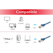 EQUIP Cat.6 S / FTP Patch Cable 2 m Blue (605531) EQUIP Cat.6 S / FTP Patch Cable 2 m Blue (605531)